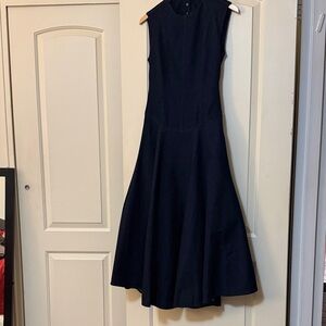 Denim open back Midi Dress